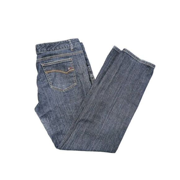 Tommy Hilfiger Freedom Boot Cut Pockets Dark Blue Jeans Size Women's 14R - Picture 1 of 7
